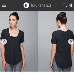 Lululemon Yogini 5 Year Short Sleeve Tee ~sz 4 Heathered Black Oversized Relaxed